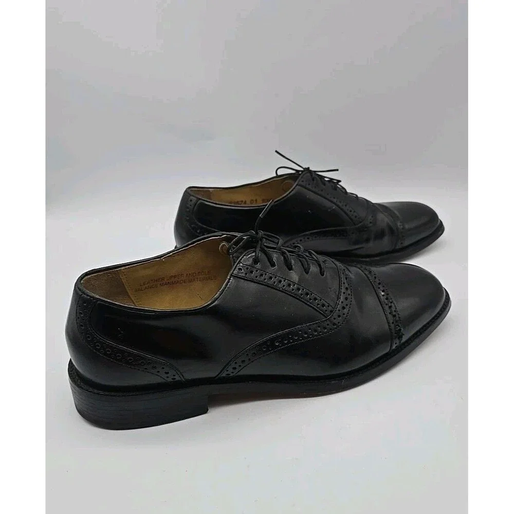 Stacy Adams Tinsley Black Mens 10.5 M Wing Tip Oxford Dress Shoes 23574